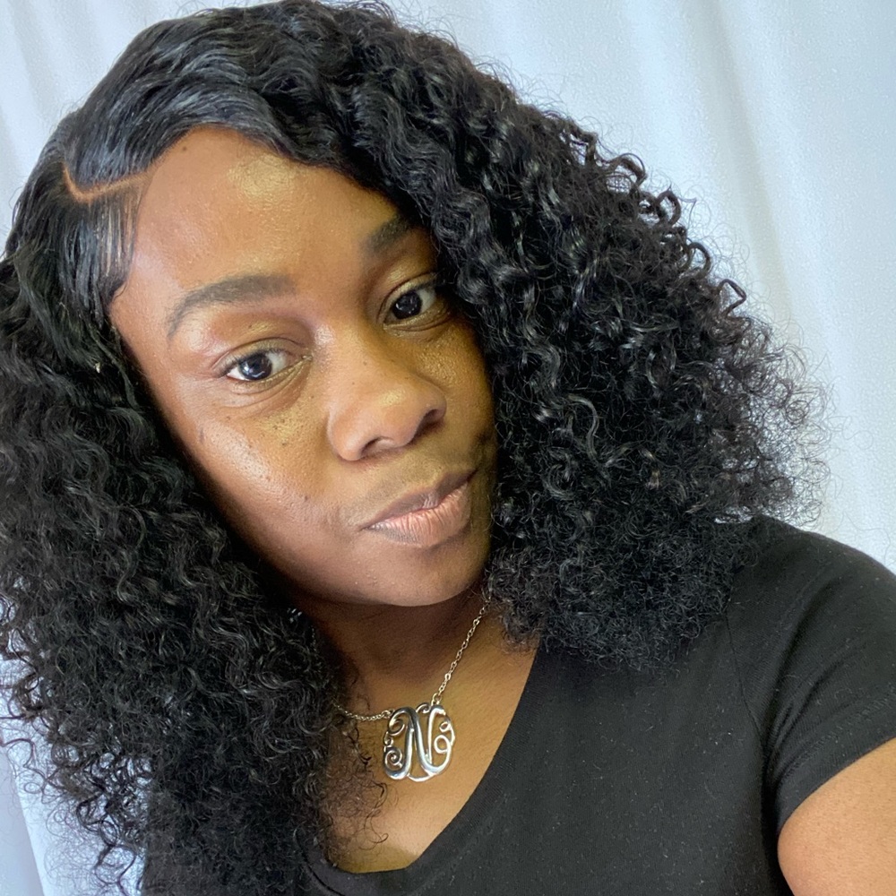 18 inch Kinky Curly Glueless Wig